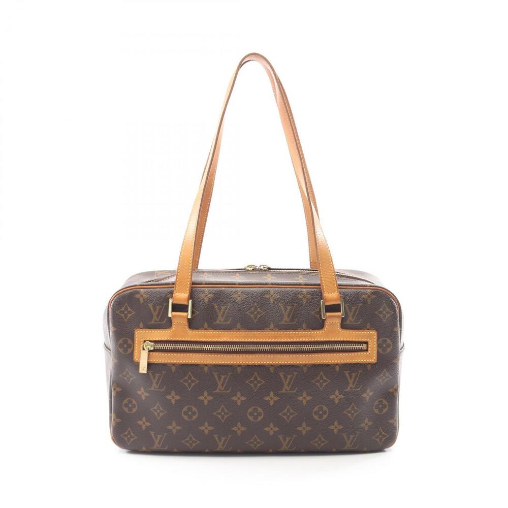 Louis Vuitton Cite Monogram Shoulder Bag Canvas Leather Brown